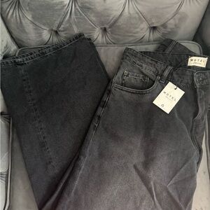 Motel Rocks Roomy Low Rise Washed Black Grey Jeans (W30 L32) Brand New with Tags